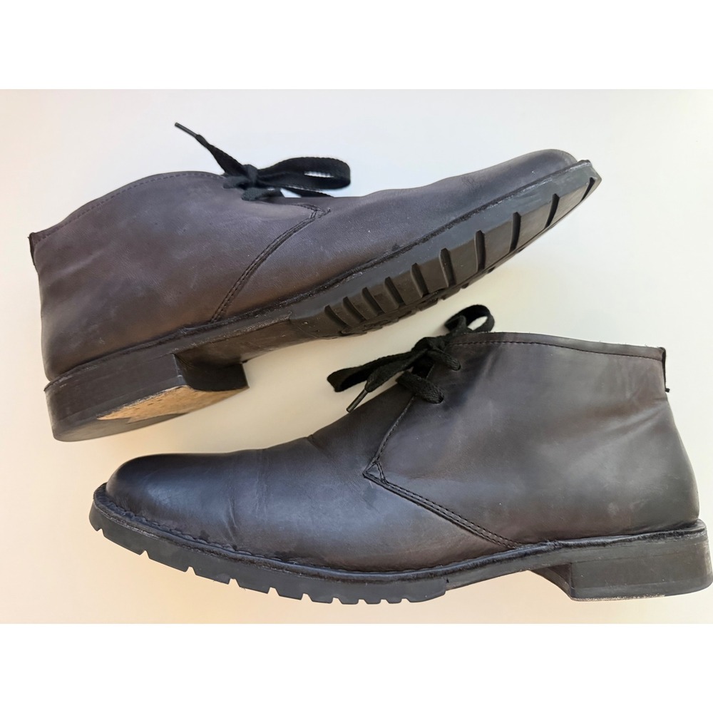 John Varvatos Leather Hipster Ankle Boot Mens Size 11M Dark Gray Lace-Up